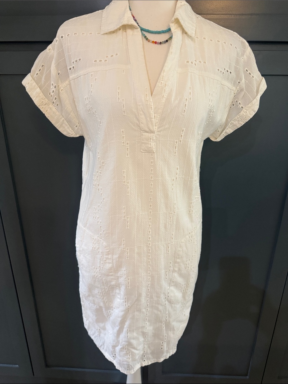 Prana White Shirtdress/Summer and Spring XS Dress Size XS